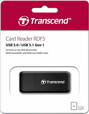 Transcend RDF5K kártyaolvasó  USB 3.2 Gen 1 (USB 3.0) fekete