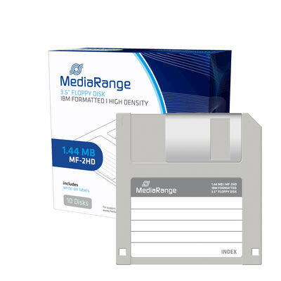 MediaRange 3.5 Floppy 1.44MB| MF-2HD, fém redőnyel, Pack 10