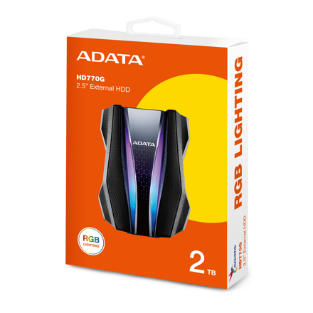 ADATA HD770G 2TB External 2.5" HDD Black RGB