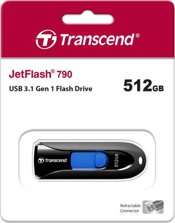 Transcend 512GB JetFlash 790 USB pendrive 3.1 Gen 1 TS512GJF790K