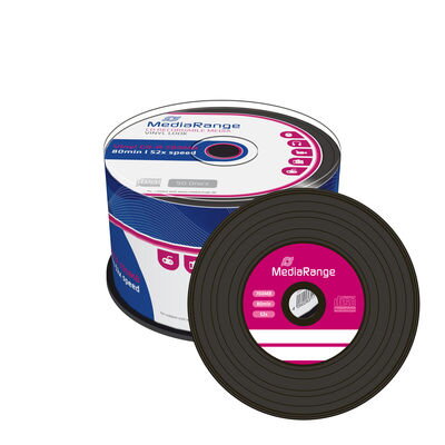 Mediarange CD-R 52x Black Vinyl Cake 50