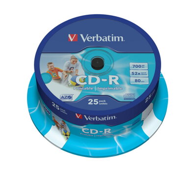 Verbatim CD-R 52x 700MB AZO Print ID Cake 25
