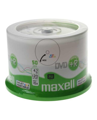 Maxell DVD+R 16x 4,7GB Print Cake 50