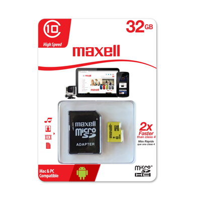 Maxell Micro SDHC 32GB Class 10+ adapter  (yellow)