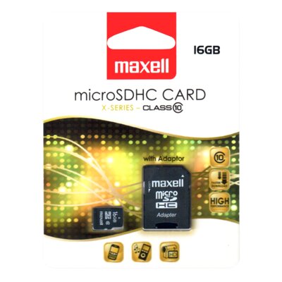 Maxell Micro SDHC 16GB Class 10+ adapter 