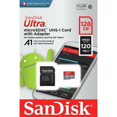 SanDisk Ultra microSDXC 128GB 120MB/s + adaptér