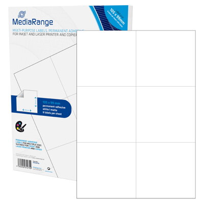 Mediarange Multi-purpose labels 105x99mm White