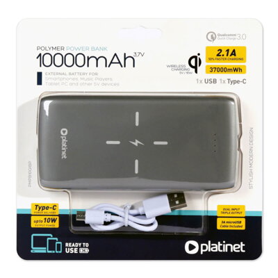 Platinet power bank 10000mAh QI Wireless (44244)