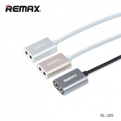 REMAX 3,5 mm jack na 2x 3,5 mm jack RL-20 silver