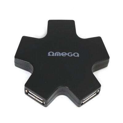 Omega USB 2.0 HUB 4 Port Star Black