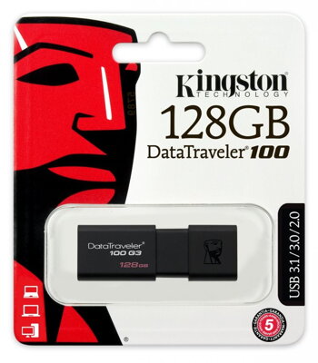 Kingston USB 128GB DT100 G3 Fekete 3.0