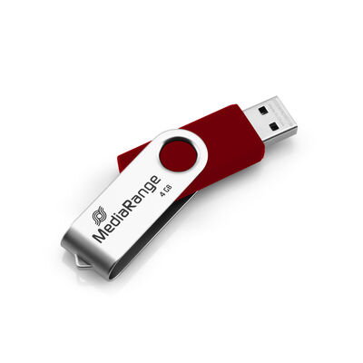 MediaRange USB 4 GB  flash drive 2.0 red/silver