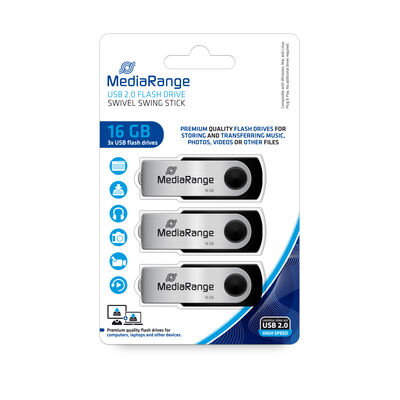 Mediarange USB 16GB 2.0 Pack 3