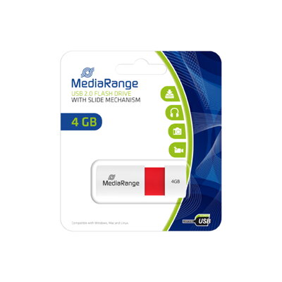 Mediarange USB 4GB Red 2.0