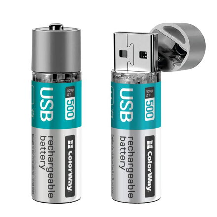 ColorWay nabíjateľné batérie AA USB 1200 mAh 1.5V (2ks)