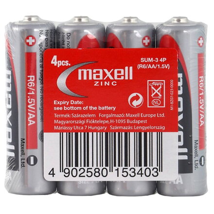 MAXELL Zinc R6 AA Shrink 4PK