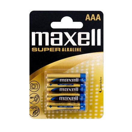 Maxell Alkaline SUPER  AAA  LR03 4PK Blister