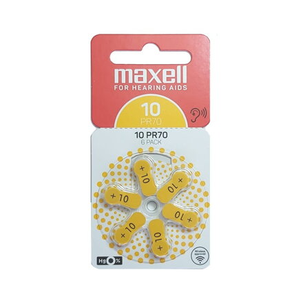 MAXELL PR70 sluchové batérie (10) ZINKAIR 6PK BLISTER 