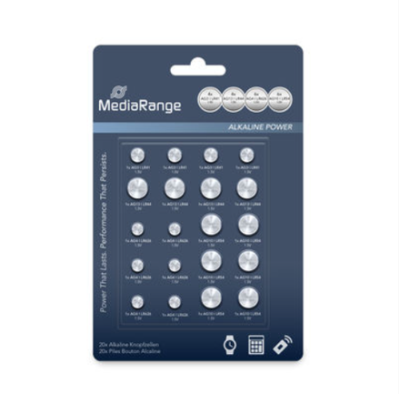 MediaRange Premium Alkáli elem szett, AG3/AG4/AG10/AG13, Pack 20/MRBAT119/