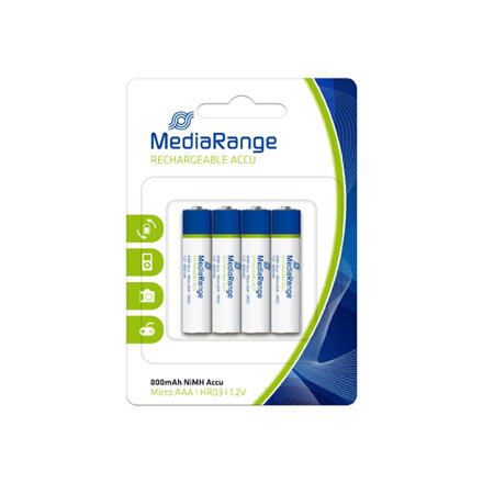 MediaRange nabíjacia batéria AAA NiMH 800mAh