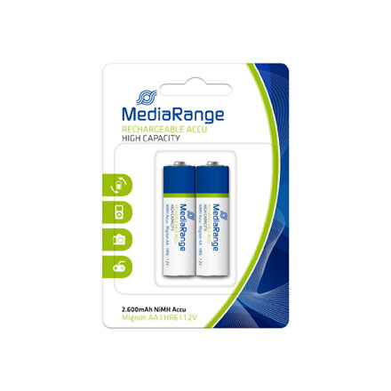 MediaRange nabíjacia batéria AA HR6 2600mAh 2ks