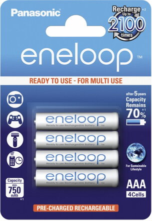 Panasonic Eneloop R03/AAA 750mAh, 4 ks, Blister 