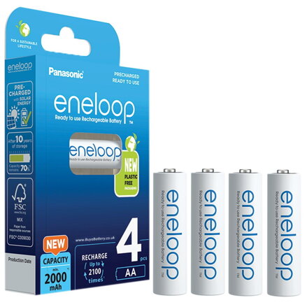 Panasonic Eneloop AA nabíjateľné batérie NiMH 1,2V 2000mAh