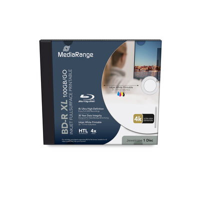 MEDIARANGE BD-R XL 100GB Wide Inkjet Printable 4x, 1ks