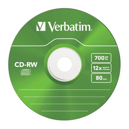 Verbatim CD-RW 12x Slim Colour 5 Verbatim CD-RW 12x Slim Colour 5