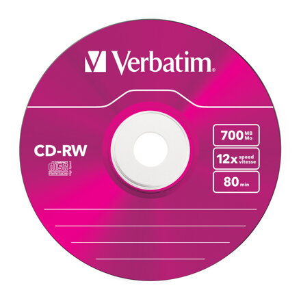 Verbatim CD-RW 12x Slim Colour 5 Verbatim CD-RW 12x Slim Colour 5