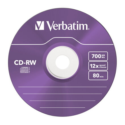 Verbatim CD-RW 12x Slim Colour 5 Verbatim CD-RW 12x Slim Colour 5