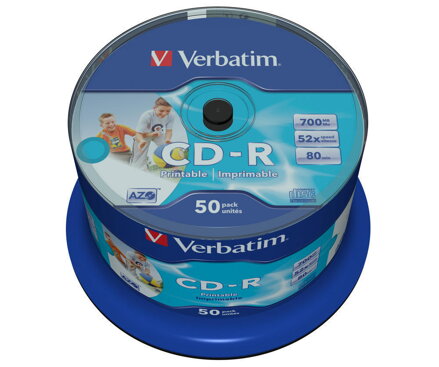 Verbatim CD-R 52X 700MB Print  NO ID Cake 50