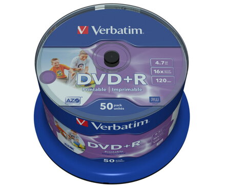 Verbatim DVD+R 16X Print NO ID Cake 50