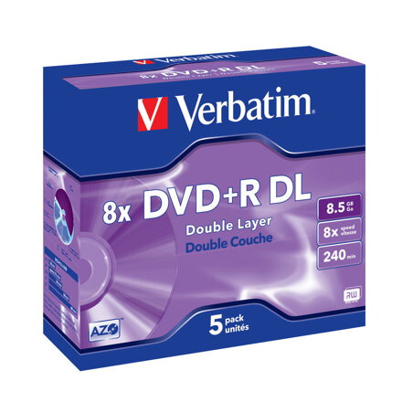 Verbatim DVD+DL 8x Jewel Case  1ks