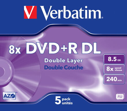 Verbatim DVD+DL 8x Jewel Case  1ks