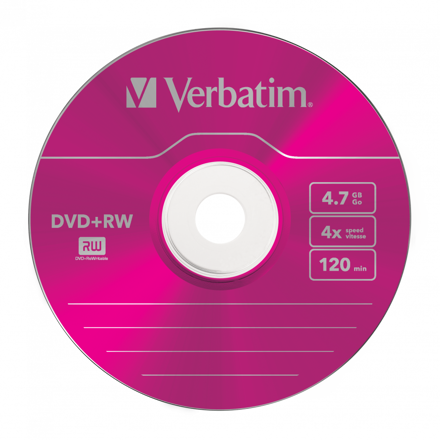 Verbatim DVD+RW colour 4.7 GB 4x, 5ks