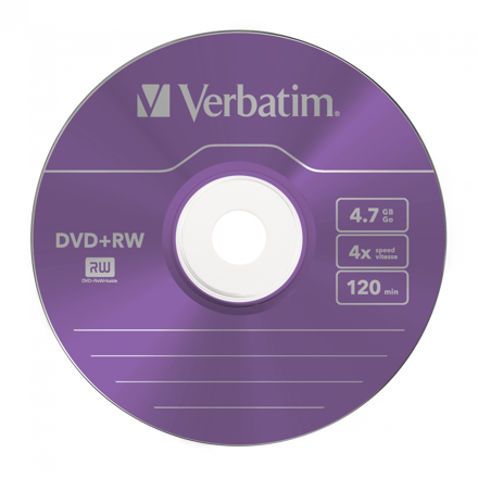 Verbatim DVD+RW colour 4.7 GB 4x, 5ks