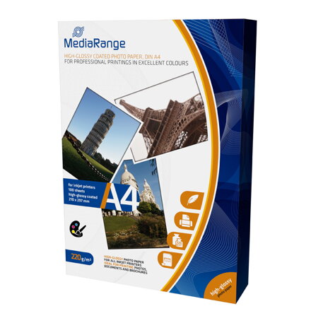 Mediarange Paper A4 PH. H.Glossy 220G,(100)