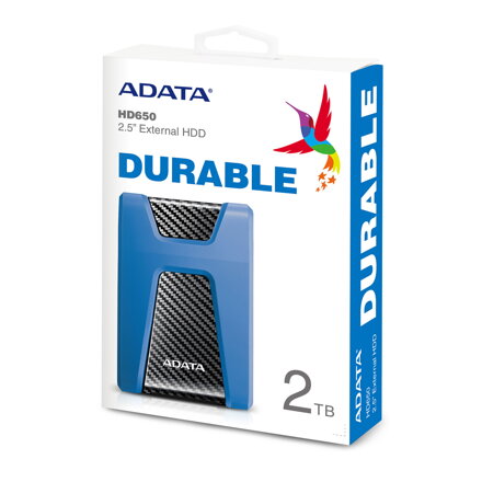 ADATA HD650 Durable externí HDD 2TB 2,5'' USB 3.1 Blue