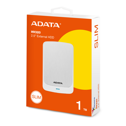 ADATA HV320 1TB External 2.5" HDD white