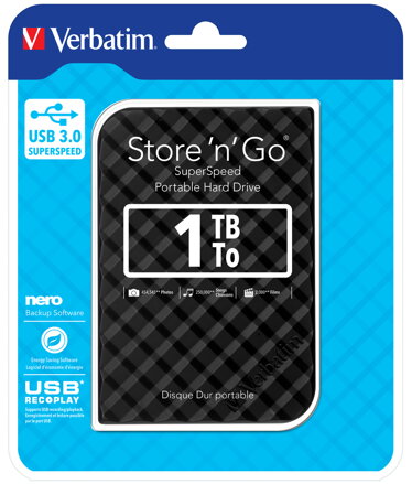 Verbatim HDD Store 'n' Go GEN2, 1 TB 2,5" USB 3.0 Black