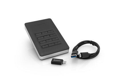 Verbatim HDD 2.5" 1TB USB 3.1/USB-C, šifrovaný externý disk s numerickou klávesnicou