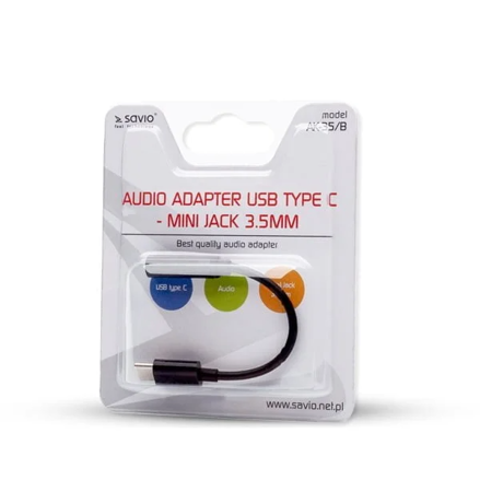 Savio Audio adaptér Type-C - mini Jack 3,5 mm 