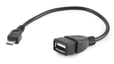 GEMBIRD kábel USB OTG AF na Micro BM, 0,15 m čierny