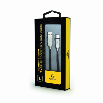 Gembird Premium rubber Type-C USB charging and data cable, 1m, black