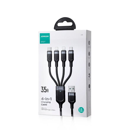 Joyroom nabíjací a dátový kábel USB 4V1 USB-A - USB-C / 2 X LIGHTNING / MICRO 1,2 M  S-1T4018A18 - ČIERNY