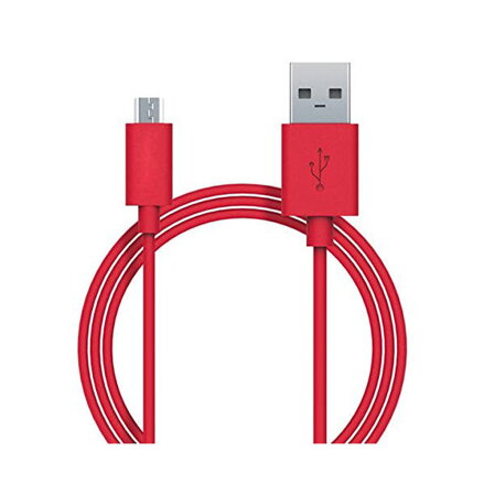 Omega PVC Micro USB Data Bulk 1M Red
