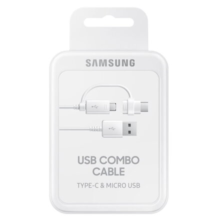 Samsung Combo dátový kábel EP-DG930DWEGWW, (Micro USB, Type-C), Biely