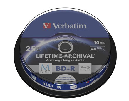 Verbatim M-DISC BD-R 4x 25GB Print Cake 10