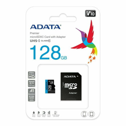 ADATA MicroSDXC 128GB UHS-I 100/25MB/s + adapter